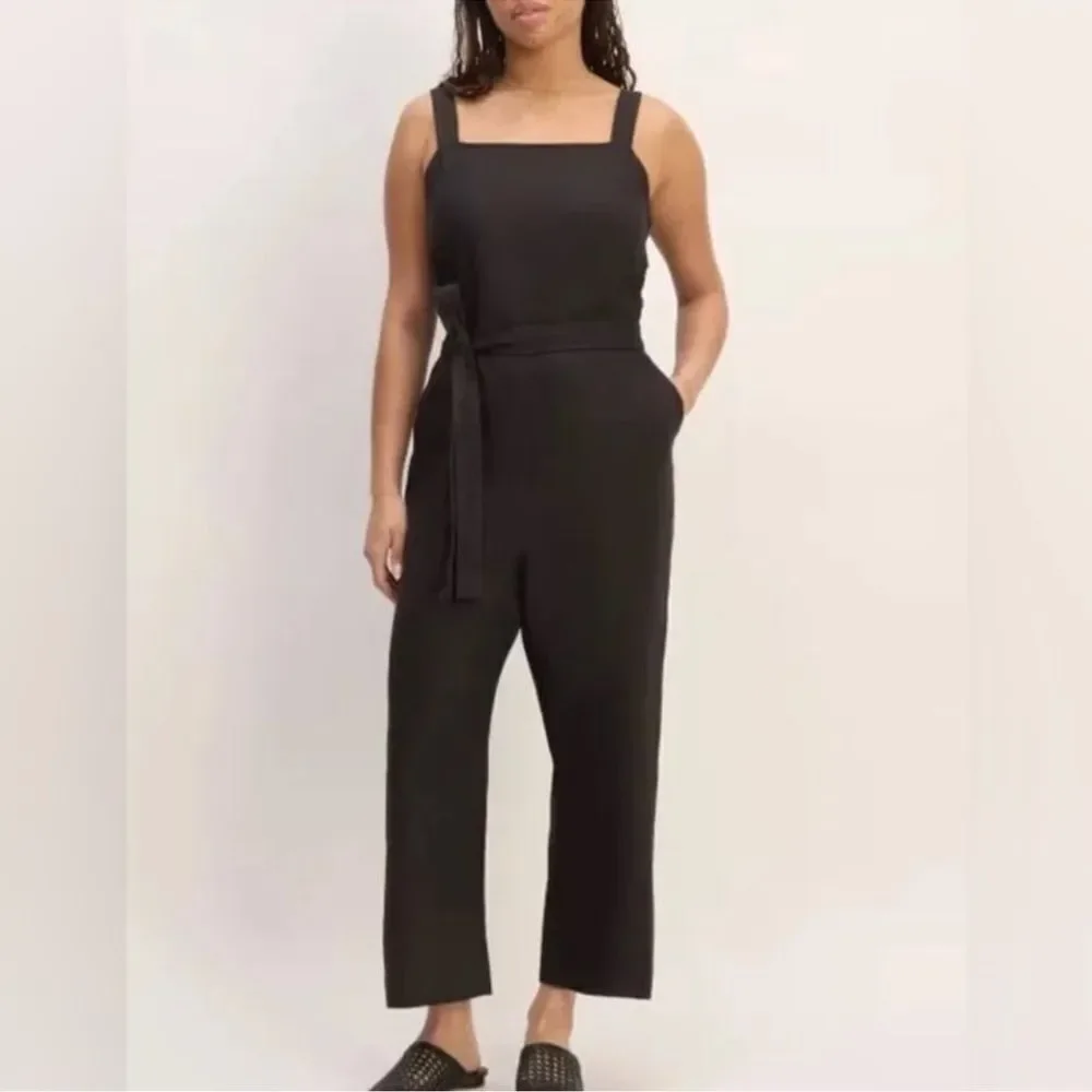 Everlane Linen Jumpsuit in Washed Black Size 4